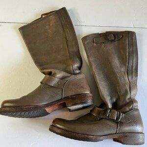 Frye Women’s Size 7B Brown Leather Harness Engineer Boots